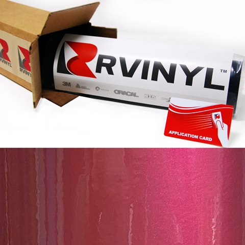 Rwraps™ Gloss Metallic Vinyl Wrap Film - Rose Red