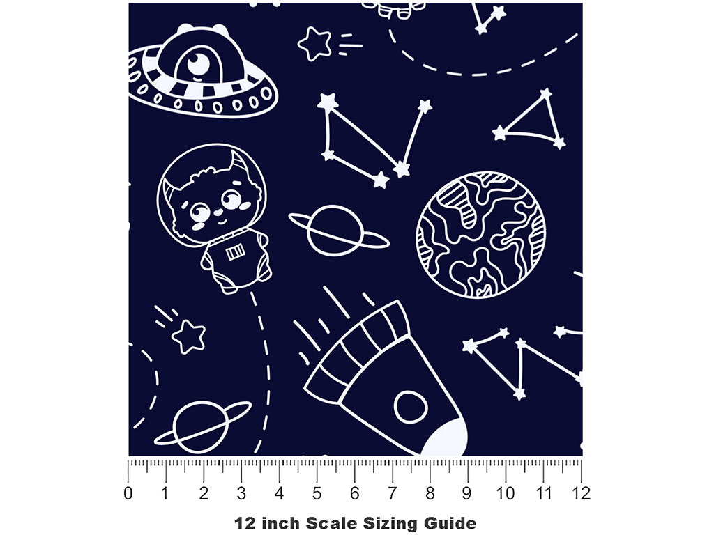 Galactic Quest Science Fiction Vinyl Film Pattern Size 12 inch Scale