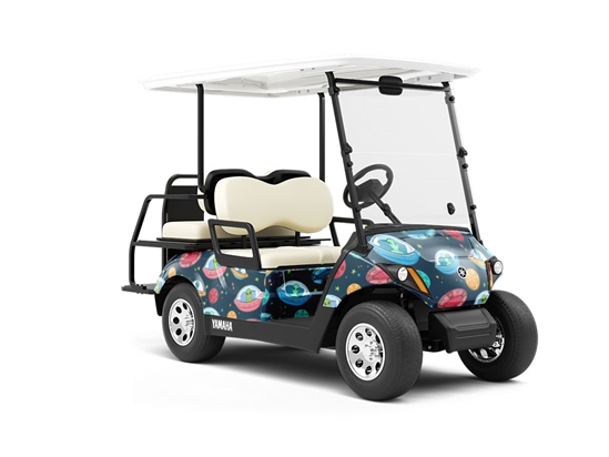Space Invaders Science Fiction Wrapped Golf Cart