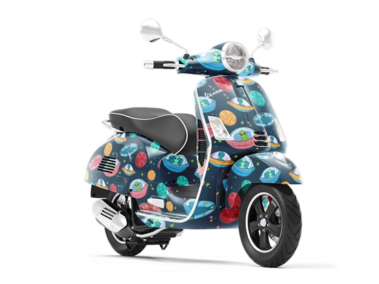 Space Invaders Science Fiction Vespa Scooter Wrap Film