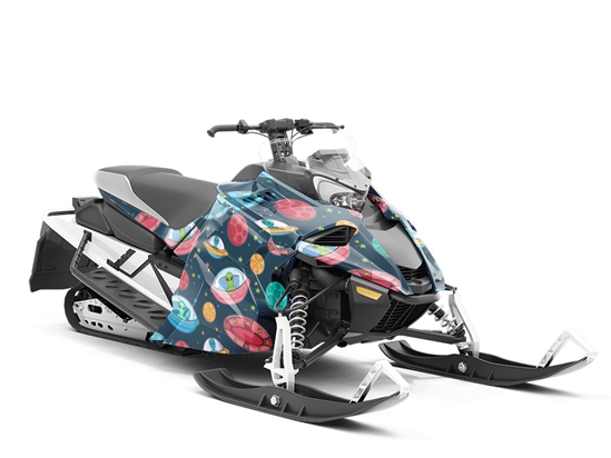 Space Invaders Science Fiction Custom Wrapped Snowmobile
