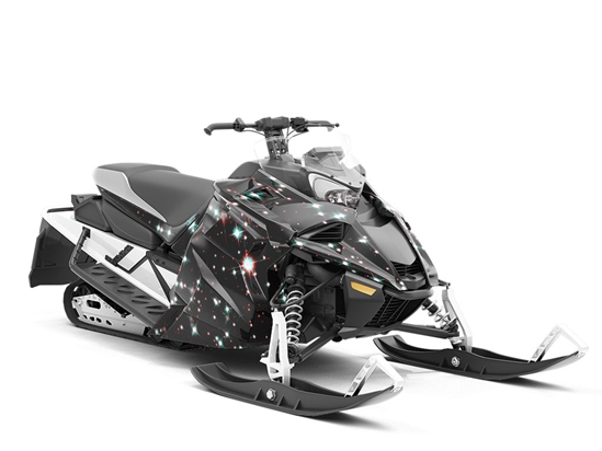 Bright Sparkles Science Fiction Custom Wrapped Snowmobile