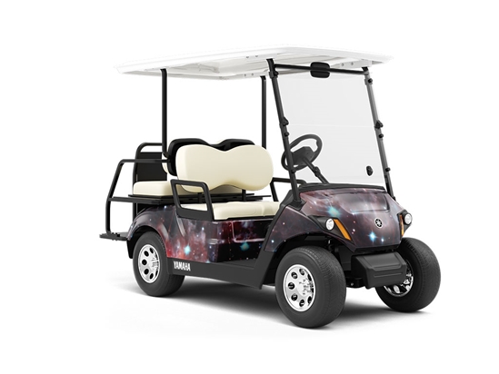 Red Stars Science Fiction Wrapped Golf Cart