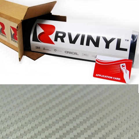 Rwraps™ 3D Carbon Fiber Vinyl Wrap Film - Silver