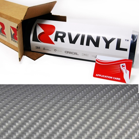 Rwraps™ 4D Carbon Fiber Vinyl Wrap Film - Silver