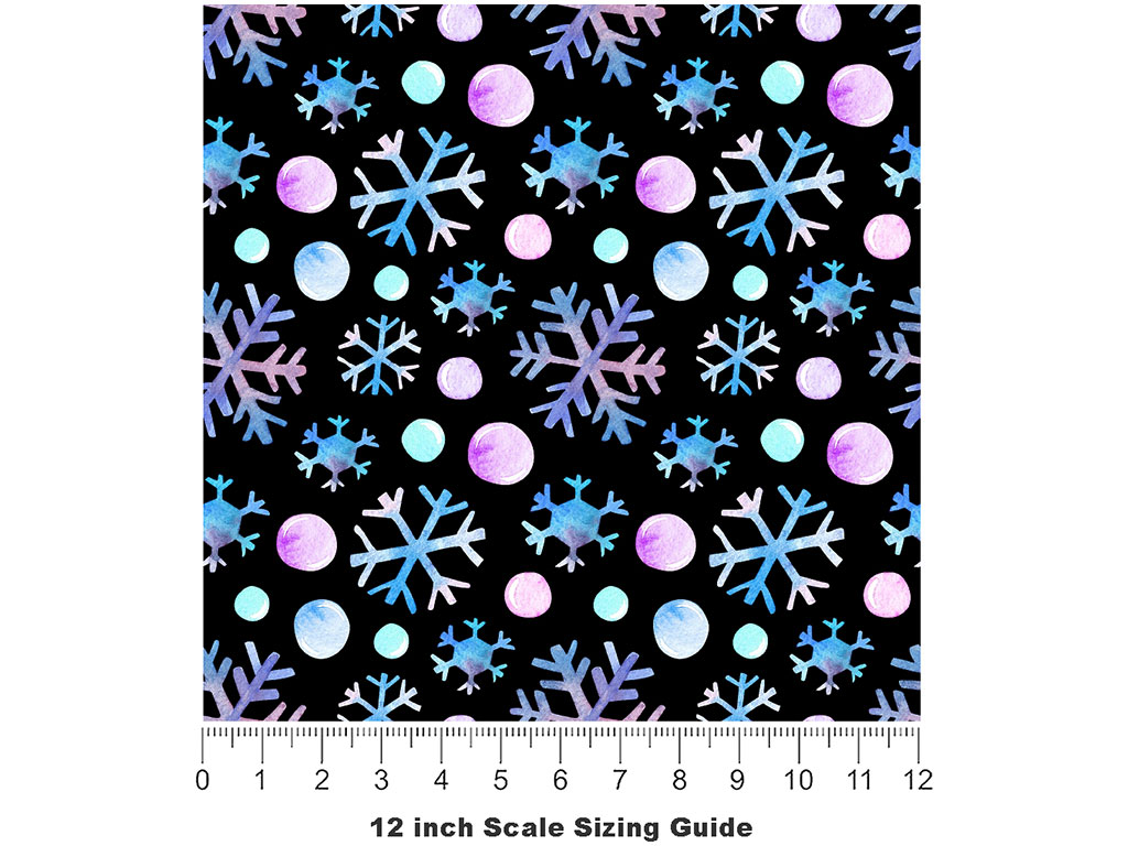 Snowflake Kisses Snow Vinyl Film Pattern Size 12 inch Scale