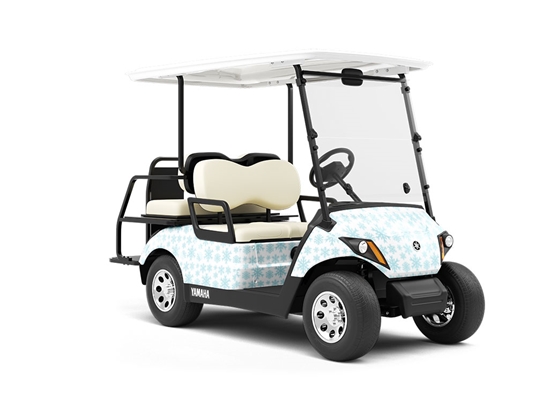 White Winter Snow Wrapped Golf Cart