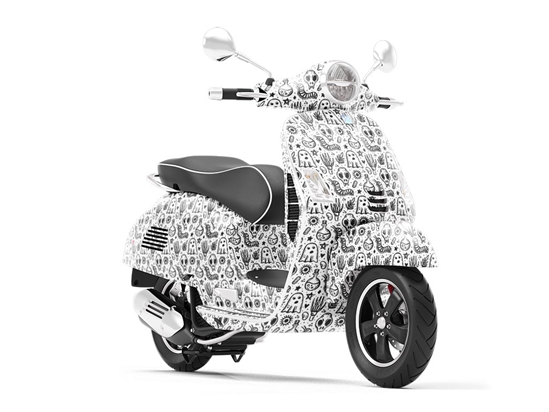 Ghostly Pale Spooky Fun Vespa Scooter Wrap Film