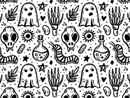 Ghostly Pale Spooky Fun Vinyl Wrap Pattern