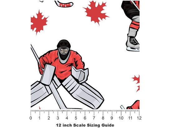 Canadian Hockey Sport Vinyl Film Pattern Size 12 inch Scale