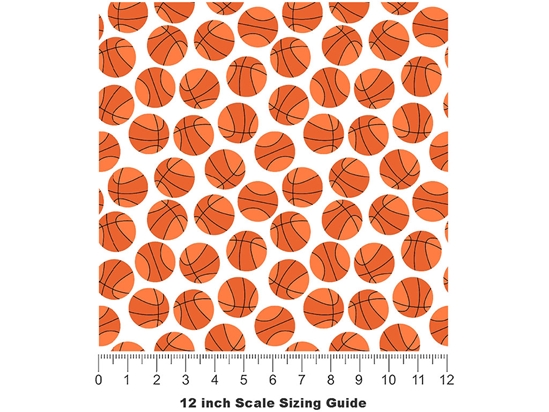 Plain Basketballs Sport Vinyl Film Pattern Size 12 inch Scale