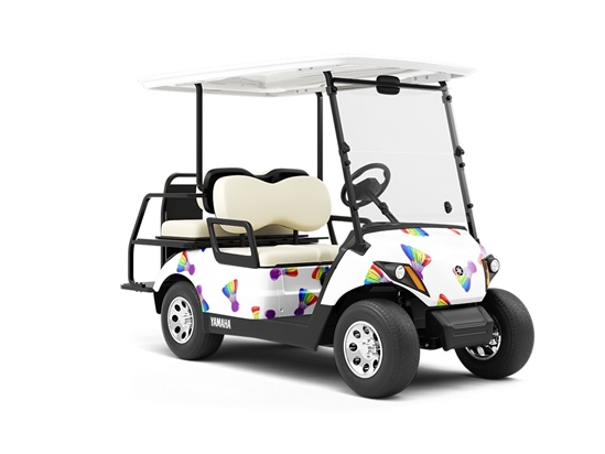 Rainbow Birdies Sport Wrapped Golf Cart