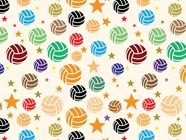 Rainbow Volleyballs Sport Vinyl Wrap Pattern