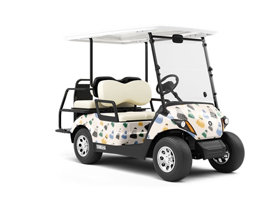 Subtle Shuttlecocks Sport Wrapped Golf Cart