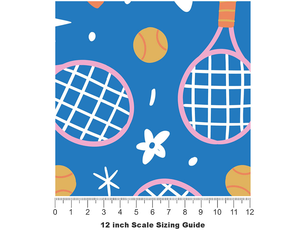 Tennis Fun Sport Vinyl Film Pattern Size 12 inch Scale