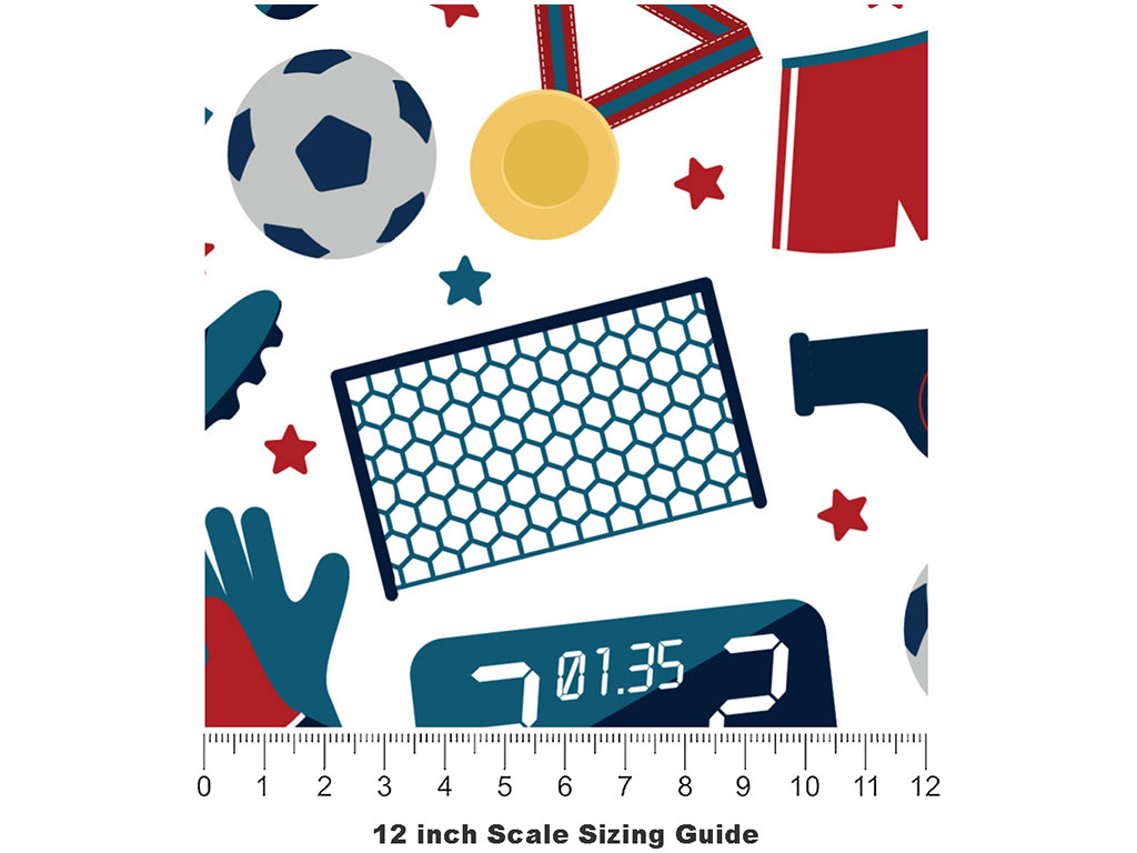 Soccer Gear Sport Vinyl Film Pattern Size 12 inch Scale