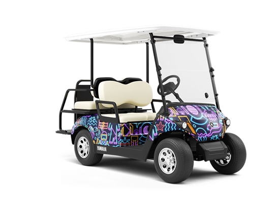 Neon Scuba Sport Wrapped Golf Cart