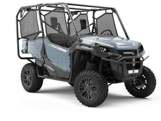 Blue Shards Stained Glass Utility Vehicle Vinyl Wrap