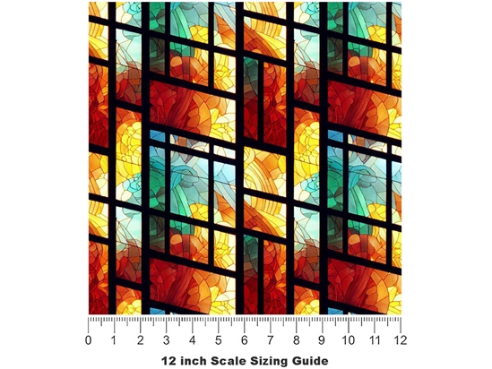 Daylight Panels Stained Glass Vinyl Film Pattern Size 12 inch Scale