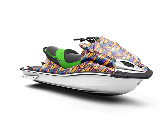 Falling Leaves Stained Glass Jet Ski Vinyl Customized Wrap