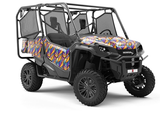 Falling Leaves Stained Glass Utility Vehicle Vinyl Wrap