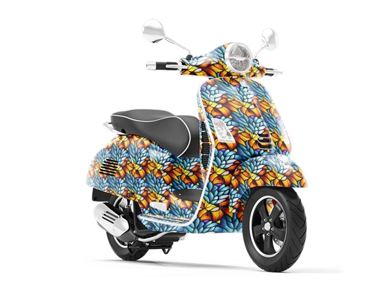 Floating Leaves Stained Glass Vespa Scooter Wrap Film