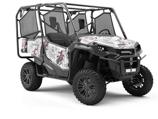 Glowing Geckos Stained Glass Utility Vehicle Vinyl Wrap