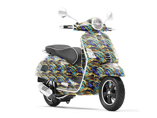 Golden Growth Stained Glass Vespa Scooter Wrap Film