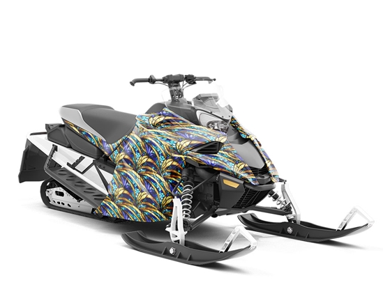 Golden Growth Stained Glass Custom Wrapped Snowmobile