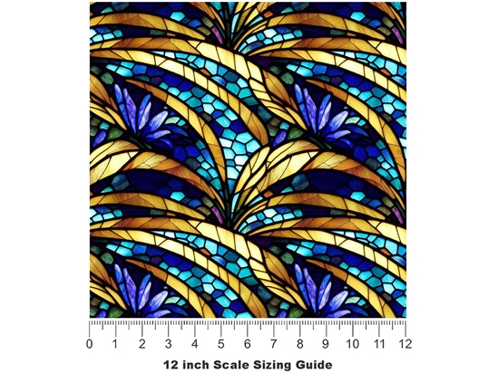 Golden Growth Stained Glass Vinyl Film Pattern Size 12 inch Scale