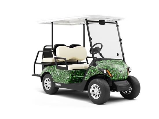 Green Star Stained Glass Wrapped Golf Cart