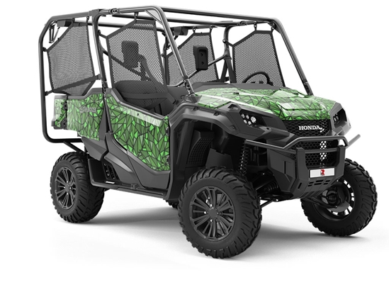 Green Star Stained Glass Utility Vehicle Vinyl Wrap
