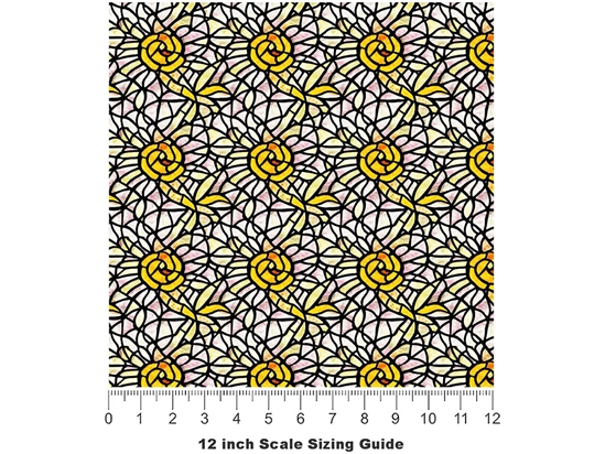 Pale Sunshine Stained Glass Vinyl Film Pattern Size 12 inch Scale