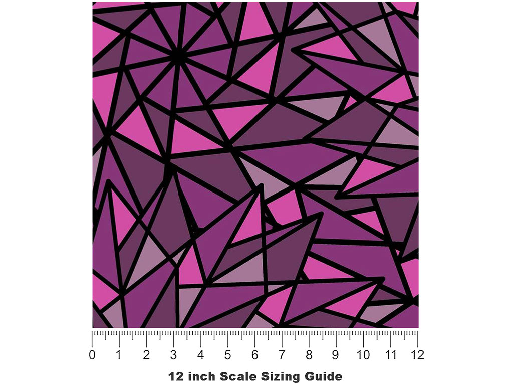 Purple Star Stained Glass Vinyl Film Pattern Size 12 inch Scale