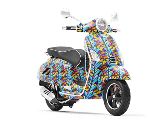 Rising Stalks Stained Glass Vespa Scooter Wrap Film