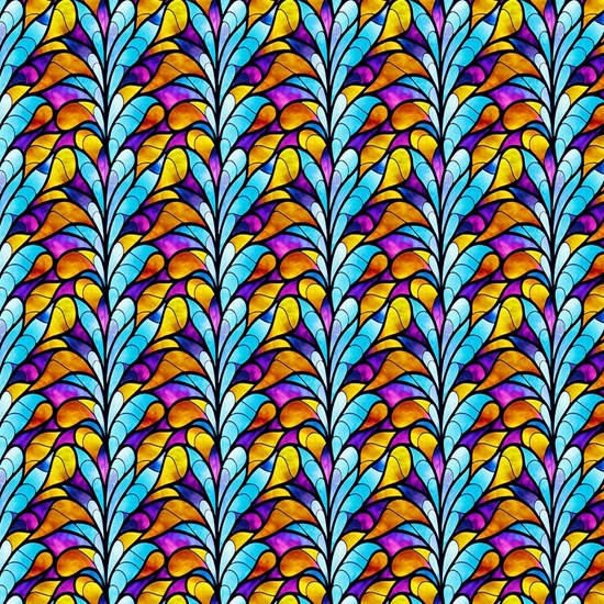 Rising Stalks Stained Glass Vinyl Wrap Pattern