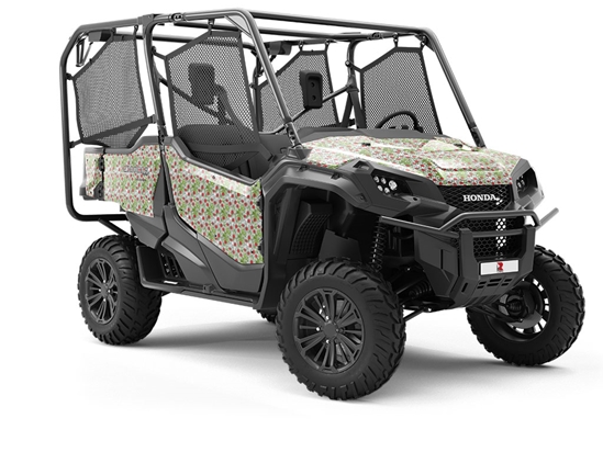 Rose Buds Stained Glass Utility Vehicle Vinyl Wrap