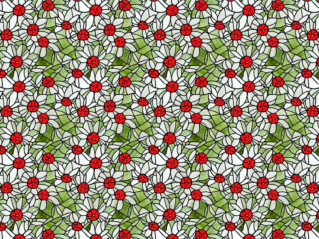 Rose Buds Stained Glass Vinyl Wrap Pattern