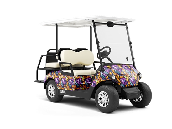 Smooth Petals Stained Glass Wrapped Golf Cart