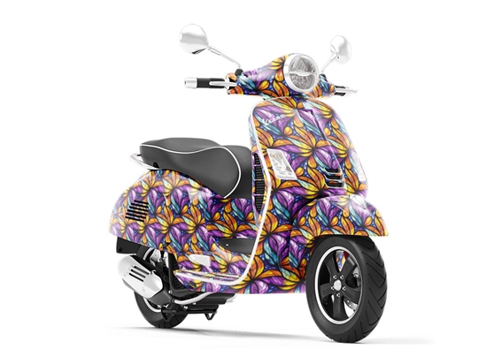 Smooth Petals Stained Glass Vespa Scooter Wrap Film