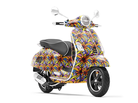 Sunflower Field Stained Glass Vespa Scooter Wrap Film