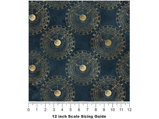 Planetary Timestamps Steampunk Vinyl Film Pattern Size 12 inch Scale