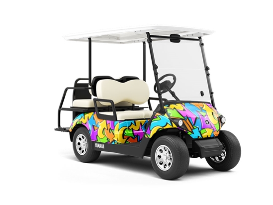 Cheshire Directions Sticker Bomb Wrapped Golf Cart