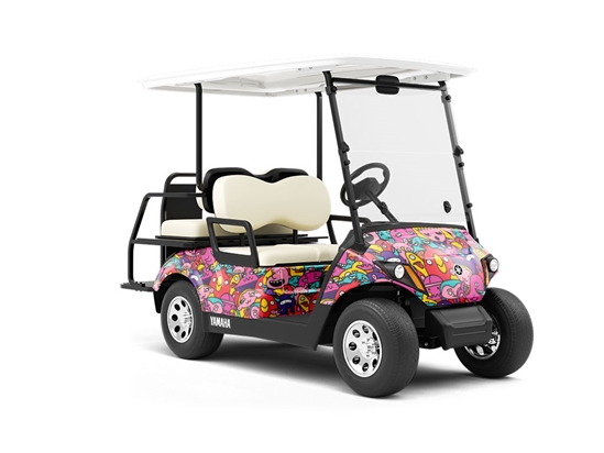 Cultural Exchange Sticker Bomb Wrapped Golf Cart