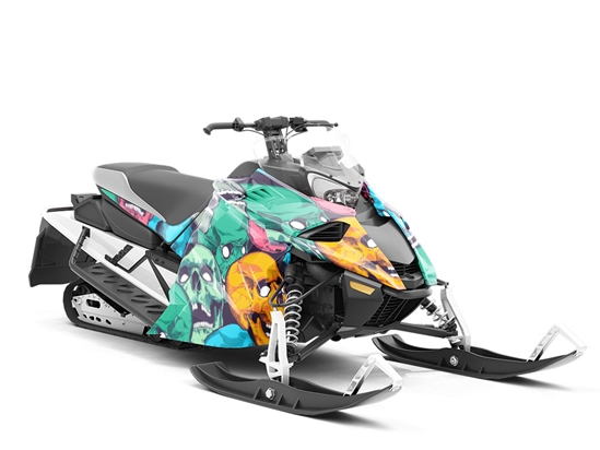 Face Death Sticker Bomb Custom Wrapped Snowmobile