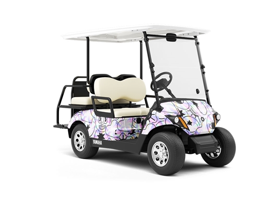 Holographic Earth Sticker Bomb Wrapped Golf Cart