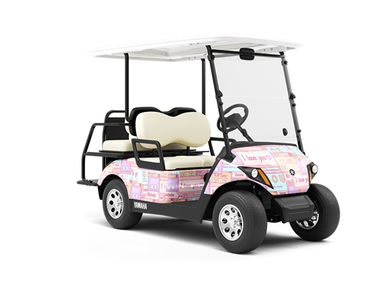 Pastel Pop-Ups Sticker Bomb Wrapped Golf Cart