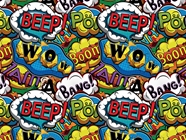 Sci-Fi Comic Sticker Bomb Vinyl Wrap Pattern