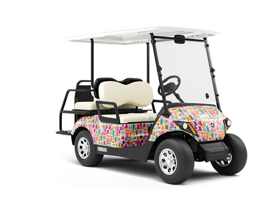 Sticky Note Doodles Sticker Bomb Wrapped Golf Cart