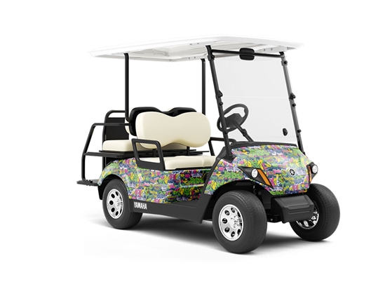 Super Dope Sticker Bomb Wrapped Golf Cart